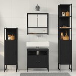 vidaXL Ensemble de mobilier de salle de bain 4 Pièces Chêne noir