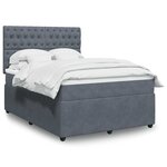 vidaXL Sommier à lattes de lit et matelas Gris foncé 140x190cm Velours