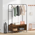 vidaXL Porte-vêtements avec étagères Chêne fumé 100x44x160 cm