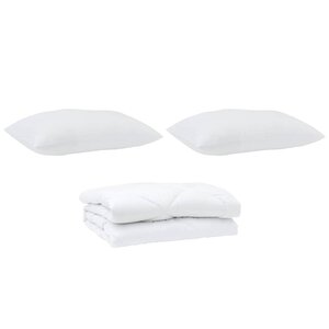 vidaXL Duvet avec coussins Argyle 3 Pièces Blanc 260 x 220 cm Microfibre