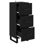 vidaXL Buffet Chêne noir 34 5 x 34 x 90 cm Bois d'ingénierie et fer