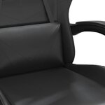 vidaXL Chaise de jeu avec repose-pied Noir Similicuir