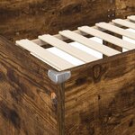 vidaXL Lit Superposé pour Enfants Chêne fumé 100 x 200 cm