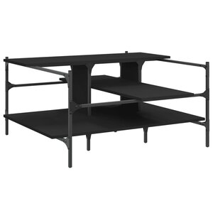 vidaXL Table basse noir 100x100x48 5 cm bois d'ingénierie