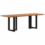 vidaXL Table à manger et bord naturel bois massif chêne rectangulaire