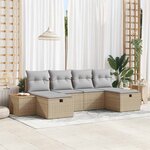 vidaXL Ensemble de canapé de jardin 6 Pièces Beige 55 x 62 x 69 cm