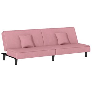 vidaXL Canapé-lit rose velours