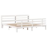 vidaXL Cadre de lit avec tête de lit sans matelas blanc 180x200 cm