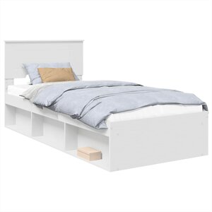 vidaXL Cadre de lit Blanc 75 x 190 cm Bois d'ingénierie