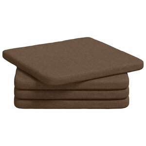 vidaXL Coussins de siège 4 Pièces Marron 40 x 40 x 3 cm tissu