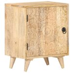 vidaXL Table de chevet sculptée 40x30x50 cm Bois de manguier massif