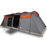 vidaXL Tente familiale tunnel 8 personnes gris et orange imperméable