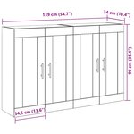 vidaXL Meubles muraux   2 pièces en chêne noir  69 5 x 34 x 90 cm  en bois aggloméré.