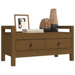 Banc banquette d'entrée 80 x 40 x 43 cm bois de pin massif marron 02_0010798