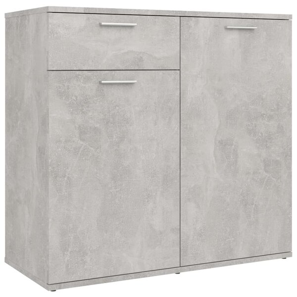 vidaXL Buffet gris béton 80x36x75 cm bois d'ingénierie