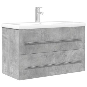vidaXL Ensemble de meubles de salle de bain 2 Pièces gris béton