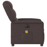 vidaXL Fauteuil de massage inclinable électrique Marron foncé Tissu