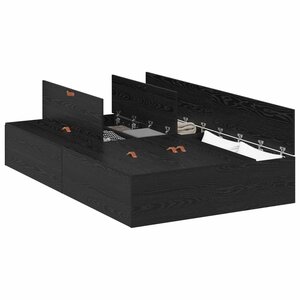 vidaXL Cadre de lit avec rangement Chêne noir 120 x 200 cm