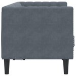 vidaXL Canapé Chesterfield avec traversins 2 places gris foncé velours