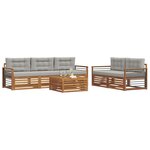 vidaXL Ensemble de canapés d'extérieur 6 pc Gris Naturel et Clair