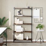 vidaXL Bibliothèque 5 niveaux chêne fumé 80x30x154cm bois d'ingénierie