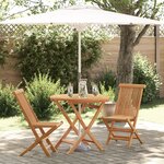 vidaXL Set de bistro de jardin pliant en 3 pièces en bois d'acacia massif