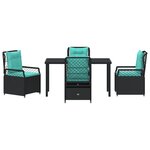 vidaXL Ensemble de 5 pièces de mobilier de jardin en rattan poly noir