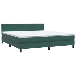 vidaXL Sommier à lattes de lit et matelas vert foncé 180x220cm velours