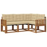 vidaXL Ensemble de canapés d'extérieur 4 pc Naturel et Beige