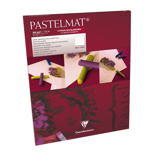 Bloc Pastelmat 12 feuilles 24x30 Blanc 360g CLAIREFONTAINE