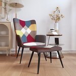 vidaXL Chaise de relaxation avec tabouret Patchwork Tissu