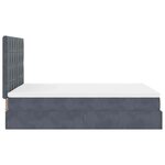 vidaXL Cadre de lit ottoman avec matelas gris foncé 140x200 cm velours