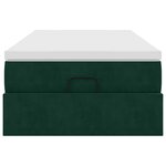 vidaXL Cadre de lit ottoman avec matelas vert foncé 100x200 cm velours