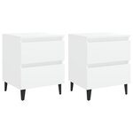 vidaXL Tables de chevet 2 Pièces blanc 40x35x50 cm bois d'ingénierie