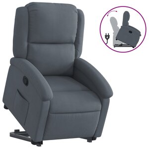 vidaXL Fauteuil inclinable Gris foncé Velours