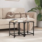 vidaXL Tables basses avec dessus en verre transparent 2 Pièces acier