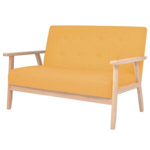 vidaXL Canapé à 2 places Tissu Jaune