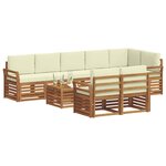 vidaXL Ensemble de canapés d'extérieur 9 pc Naturel et Crème Polyester
