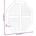 vidaXL Dessus de table 90x90x2 5 cm octogonal bois de teck massif