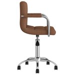Chaise fauteuil siège pivotante de bureau informatique étude tissu brun 02_0024145