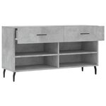 vidaXL Banc à chaussures gris béton 102x35x55 cm bois d'ingénierie