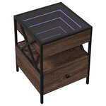 vidaXL Table basse avec LED Infinity chêne marron 40x40x51 cm