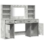 Ensemble de coiffeuse de 3 pièces vidaXL en bois d'ingénierie gris béton