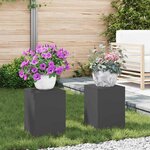 vidaXL Supports pour plantes 2 Pièces Noir 24 x 24 x 35 cm Acier