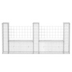 vidaXL Panier de gabion en forme de U Acier galvanisé 240x20x100 cm