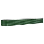 vidaXL Lit surélevé de jardin Acier galvanisé 368x80x36 cm Vert