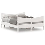 vidaXL Cadre de lit sans matelas blanc 135x190 cm bois de pin massif