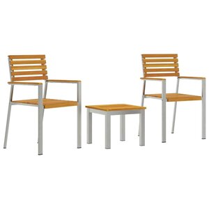 vidaXL Ensemble de salle à manger pour jardin 3 Pièces Marron