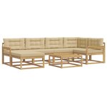 vidaXL Ensemble de canapés d'extérieur 7 pc Blanc et Beige