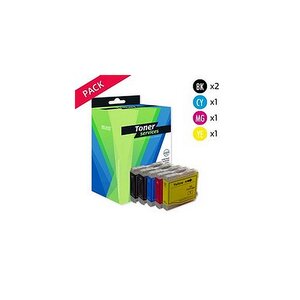 Compatible Brother LC1000VALBP Pack 5 Cartouches Noir/couleurs (Lune)
